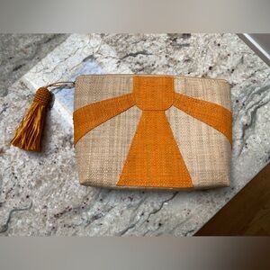 Shebobo Sunburst Clutch with Tassel Zipper Pull - Saffron